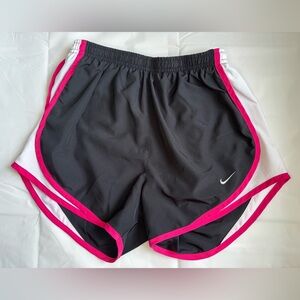 Nike Dri-Fit Women's Athletic Shorts Black & Hot Pink Size XS White Running